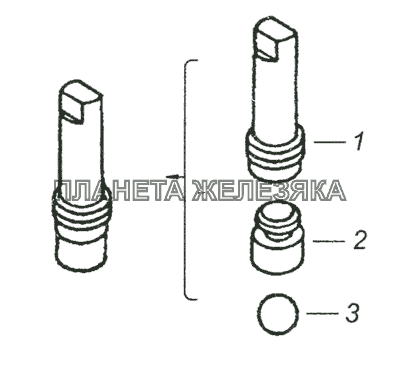 5320-1305030 Пробка с шариком и держателем КамАЗ-6520 (Euro-2, 3)